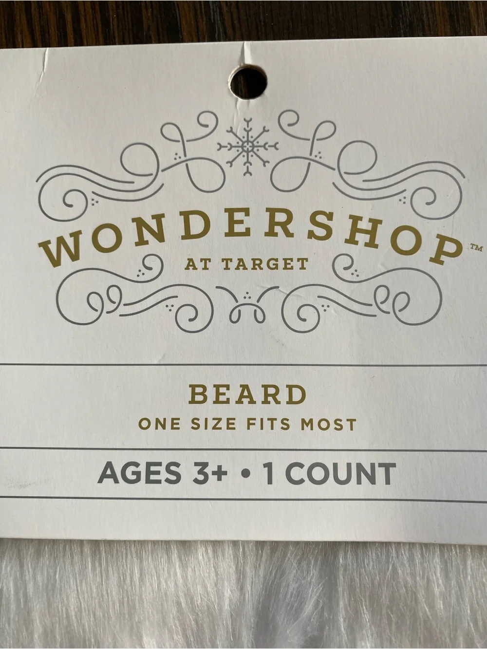Wondershop White Faux Fur Beard Accessory